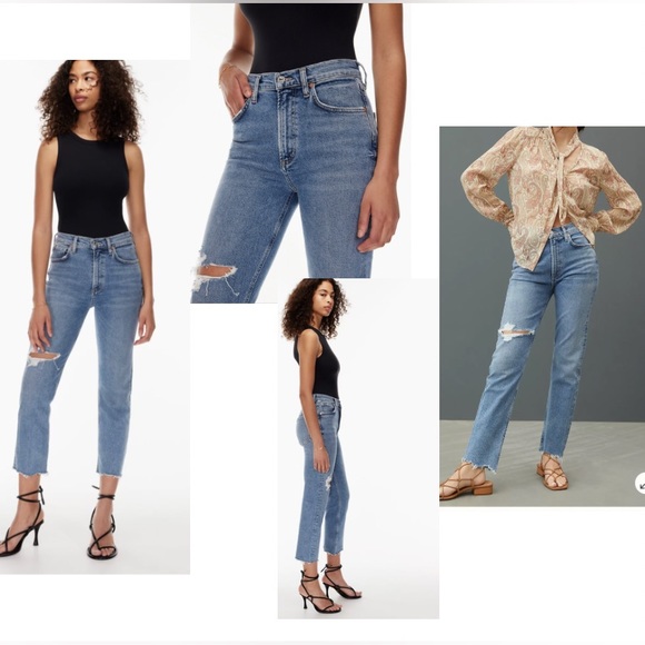 Citizens Of Humanity Denim - NEW Citizens of Humanity Daphne crop high rise jeans Stove Pipe sz 29 raw hems